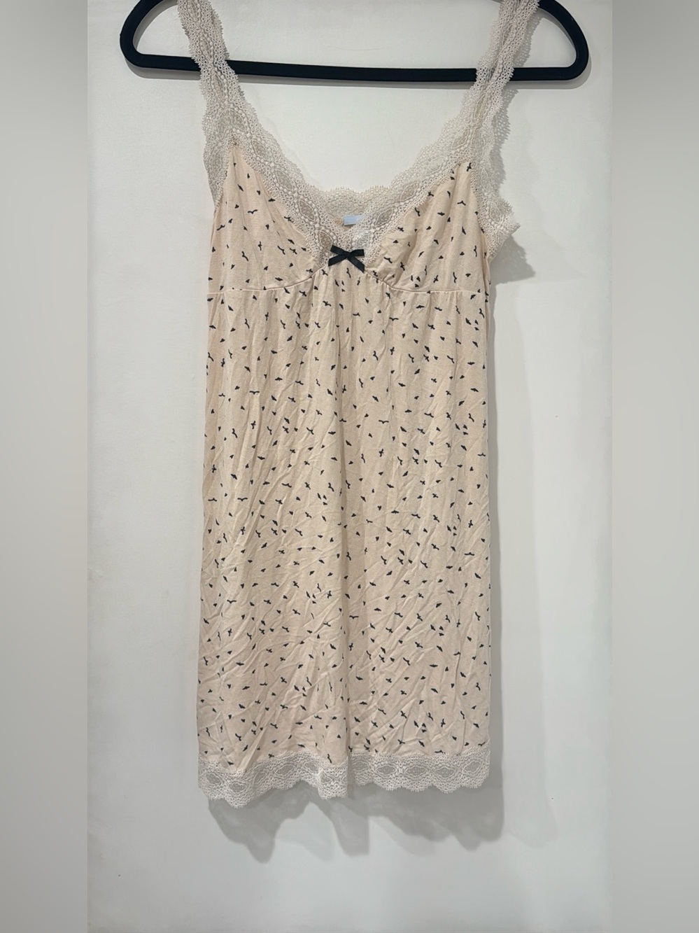 Eberjey Lace Trim Bird Print Chemise Nightgown | Medium | Modal Blend - Picture 3 of 6